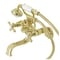 Kingston Brass KS225PB Tub Wall Mount Clawfoot Tub Faucet with Hand Shower, Polished Brass KS225PB - alternate 1